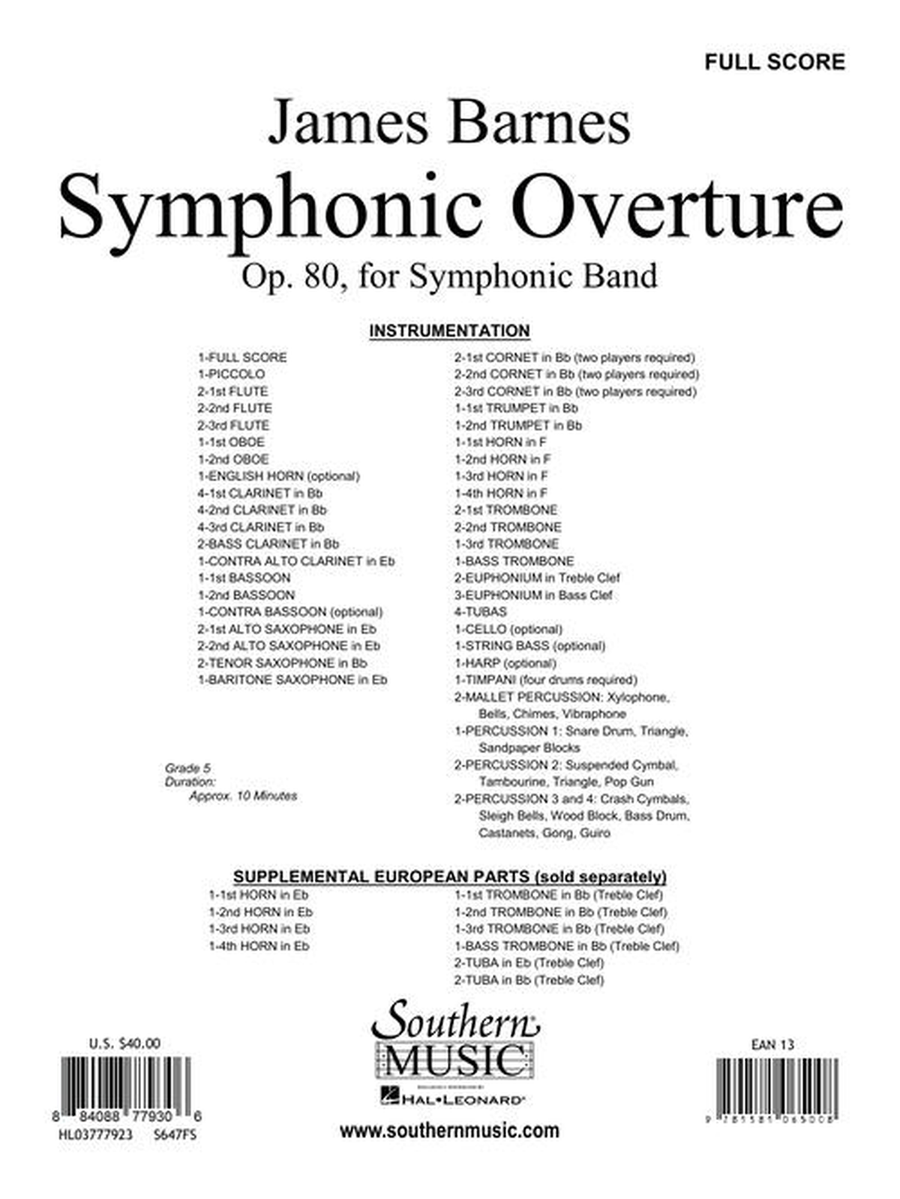 Symphonic Overture Symphonic Overture Concert Band scores gallery preview page 2