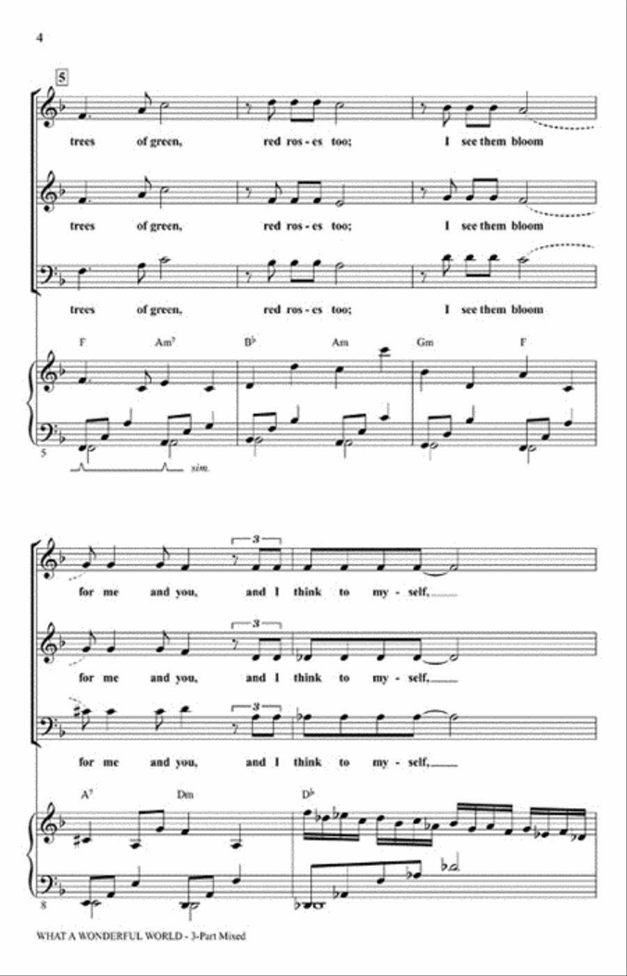 What a Wonderful World What a Wonderful World 3-Part scores gallery preview page 3