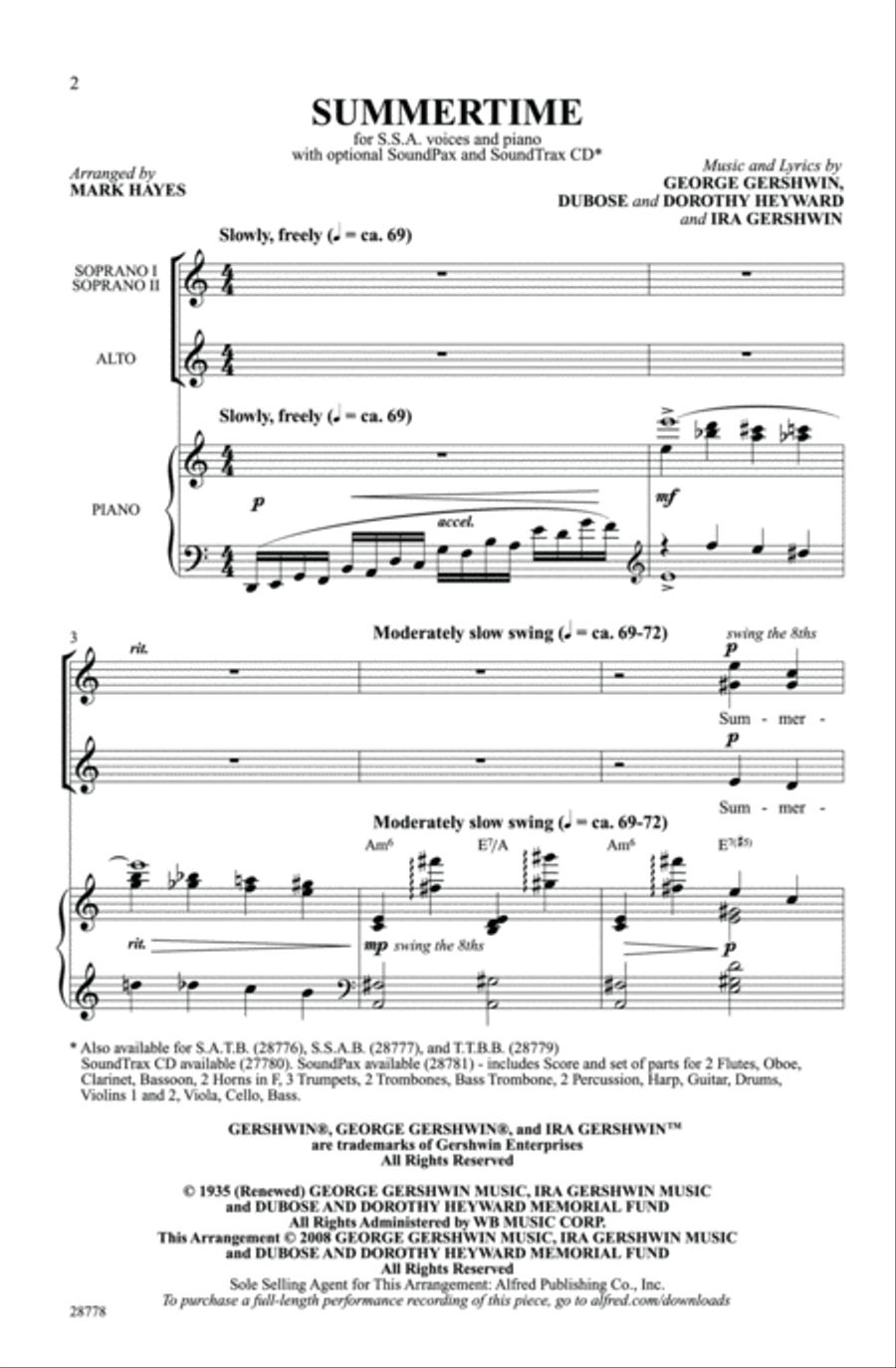 Summertime Summertime Women's Choir scores gallery preview page 2