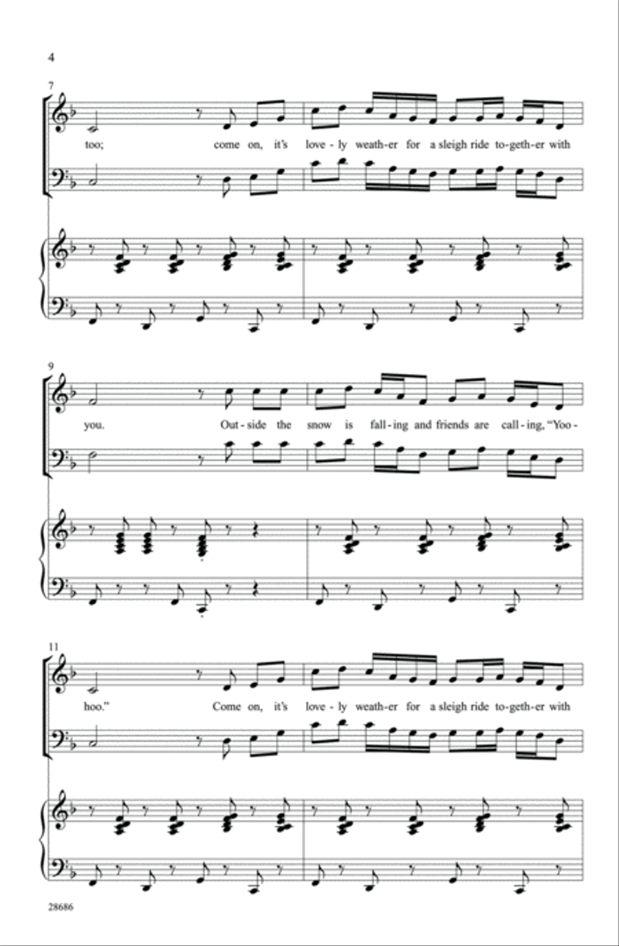 On with the Snow! (A Medley) 4-Part scores gallery preview page 3
