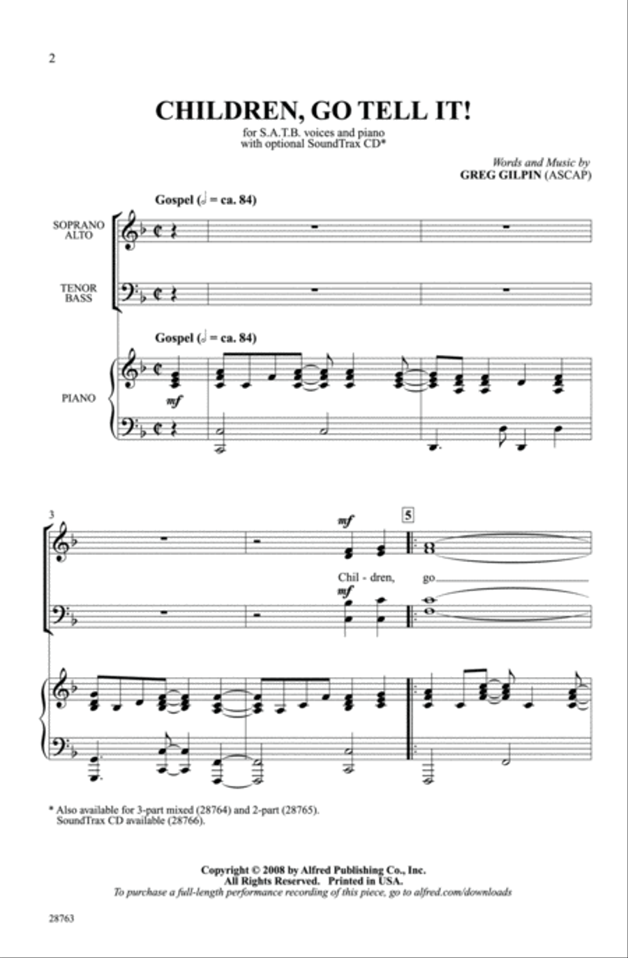 Children, Go Tell It! Children, Go Tell It! 4-Part scores gallery preview page 2