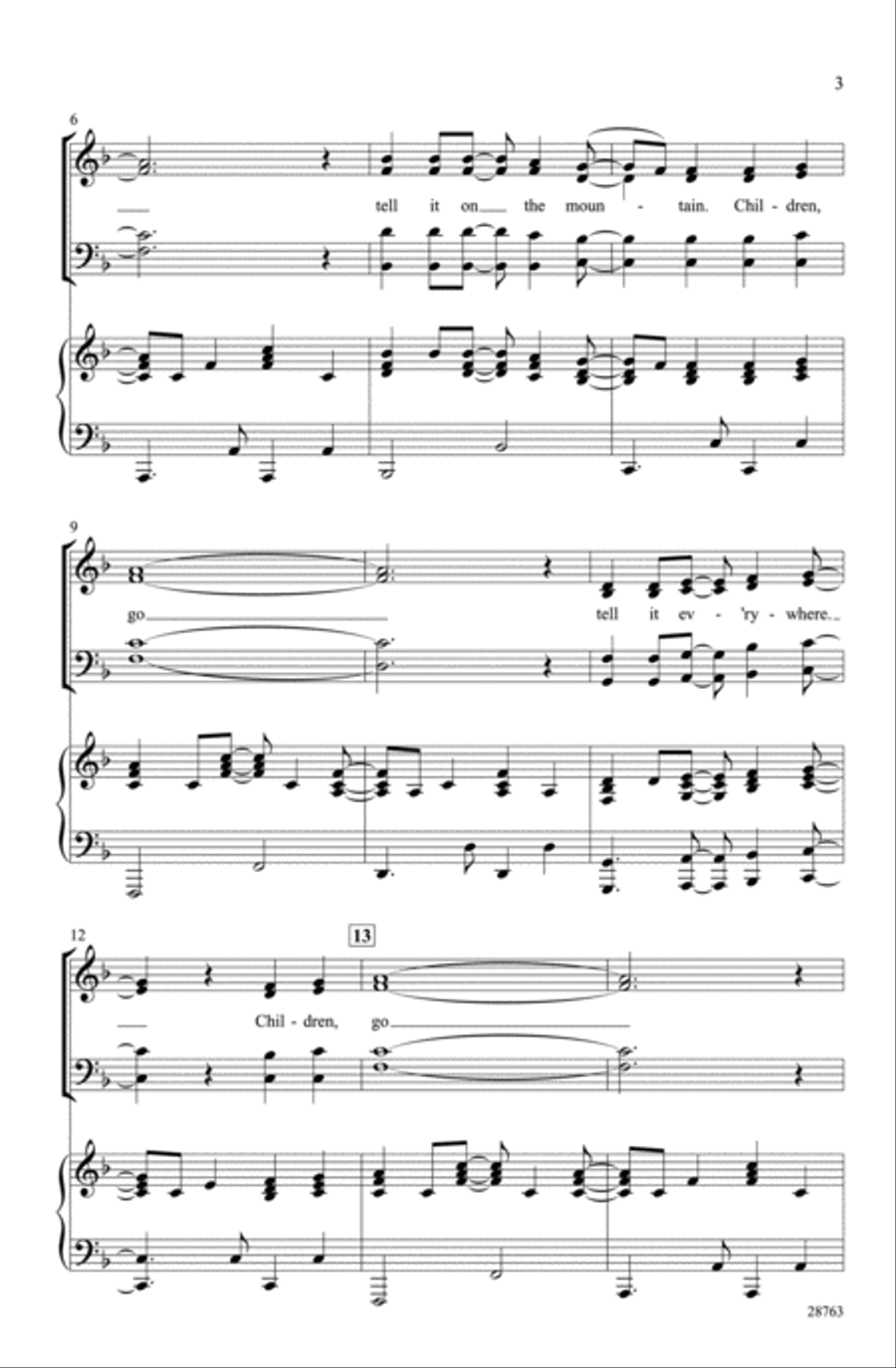 Children, Go Tell It! Children, Go Tell It! 4-Part scores gallery preview page 3
