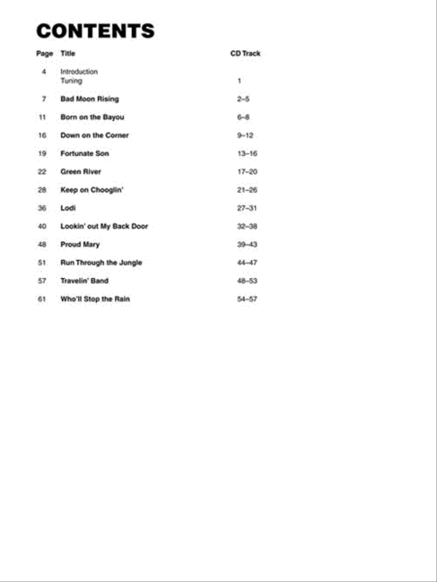 Creedence Clearwater Revival Electric Guitar scores gallery preview page 4