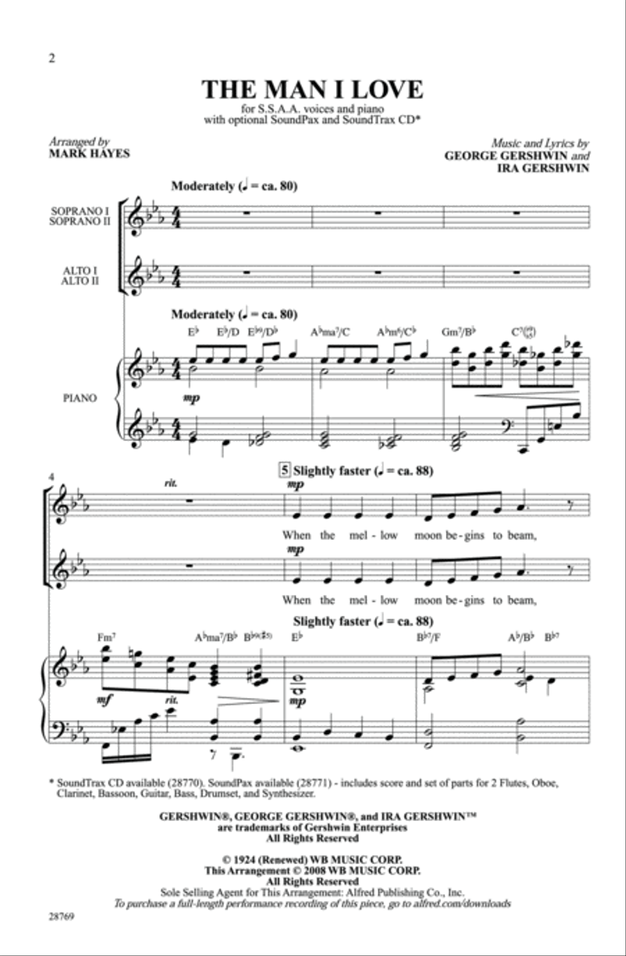 The Man I Love The Man I Love Women's Choir scores gallery preview page 2