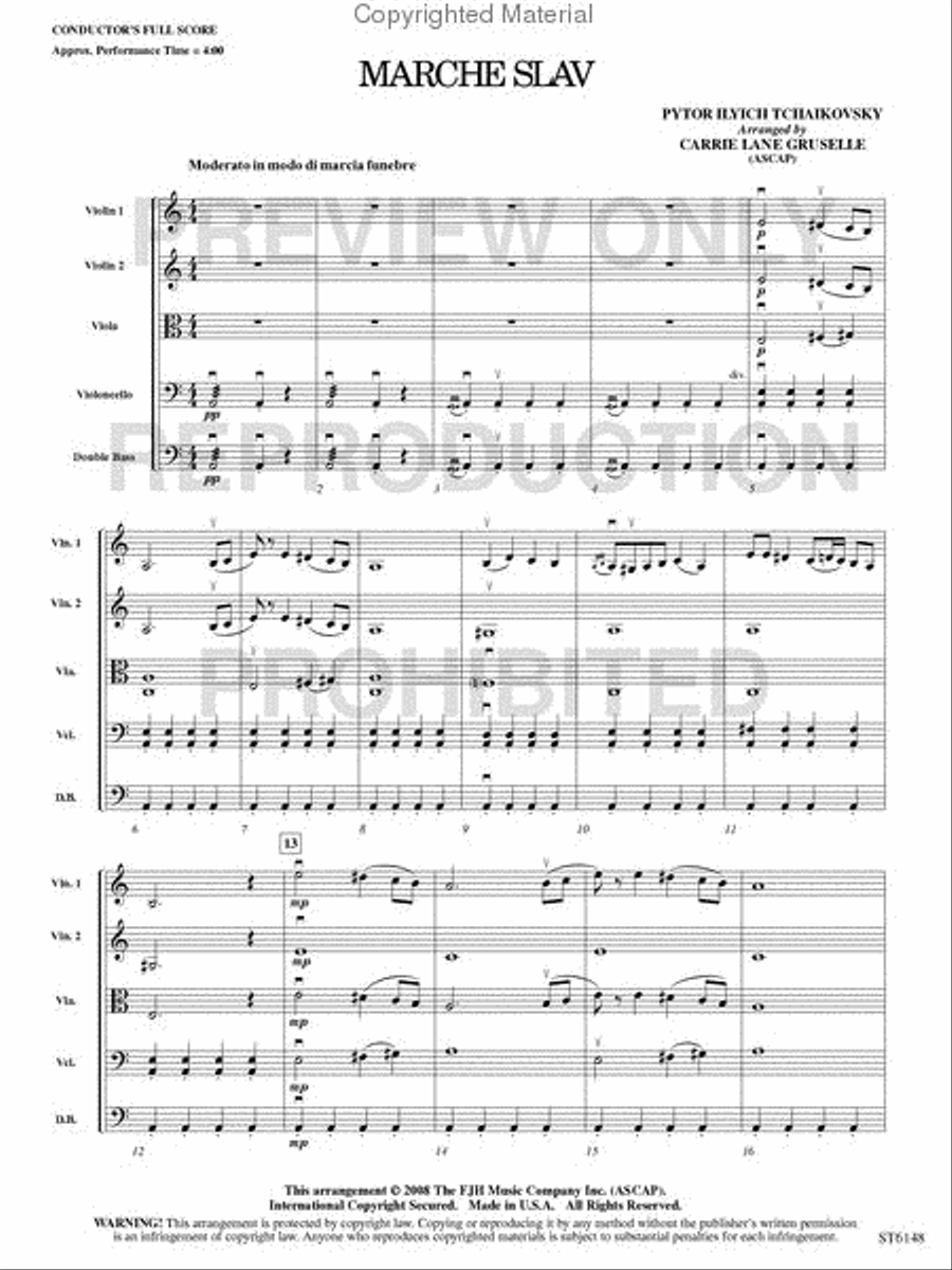 Marche Slav Marche Slav String Orchestra scores gallery preview page 2