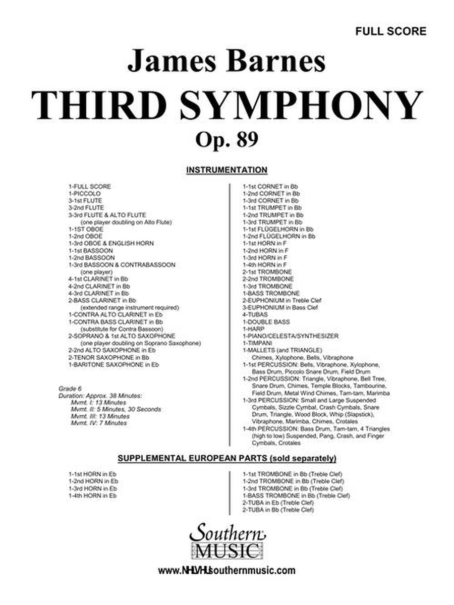 Third Symphony Third Symphony Concert Band scores gallery preview page 3