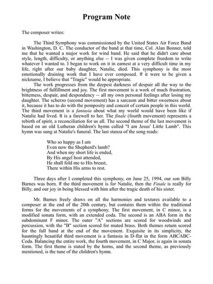 Third Symphony Third Symphony Concert Band scores gallery preview page 4