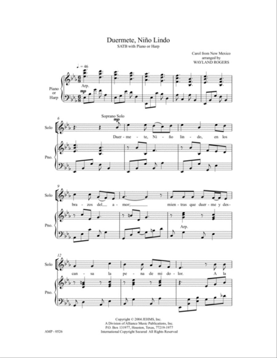 Duermete, Nino Lindo Duermete, Nino Lindo 4-Part scores gallery preview page 6