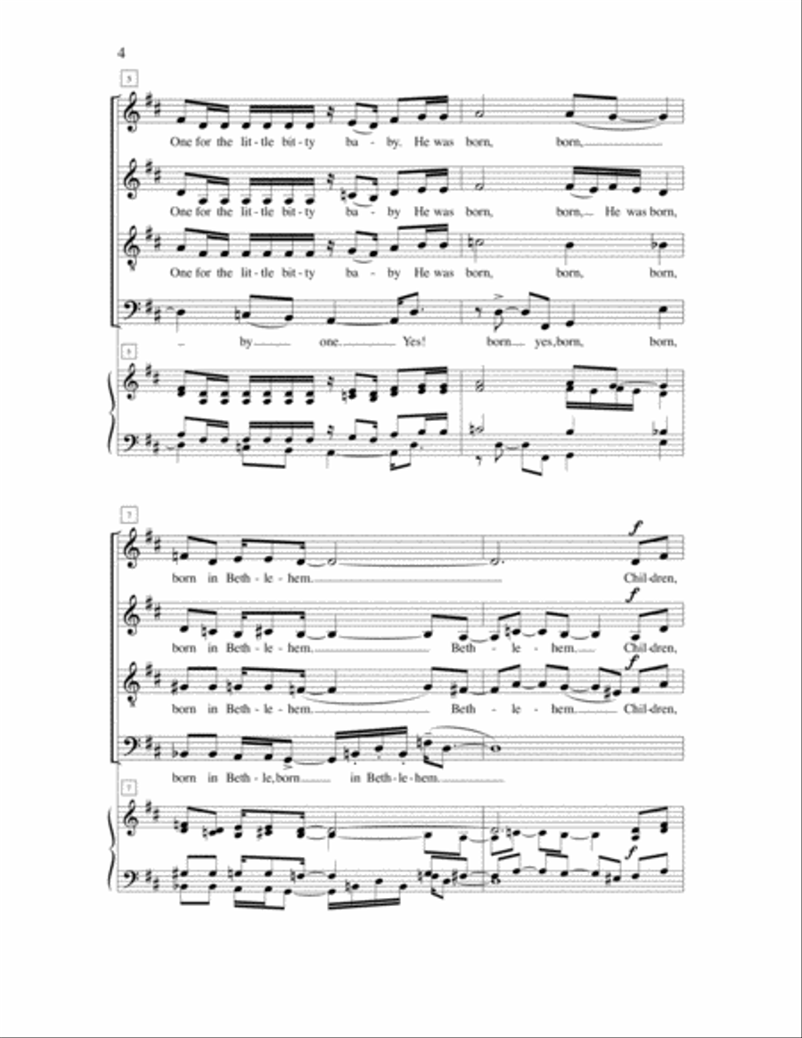 Children, Go Where I Send Thee 4-Part scores gallery preview page 3