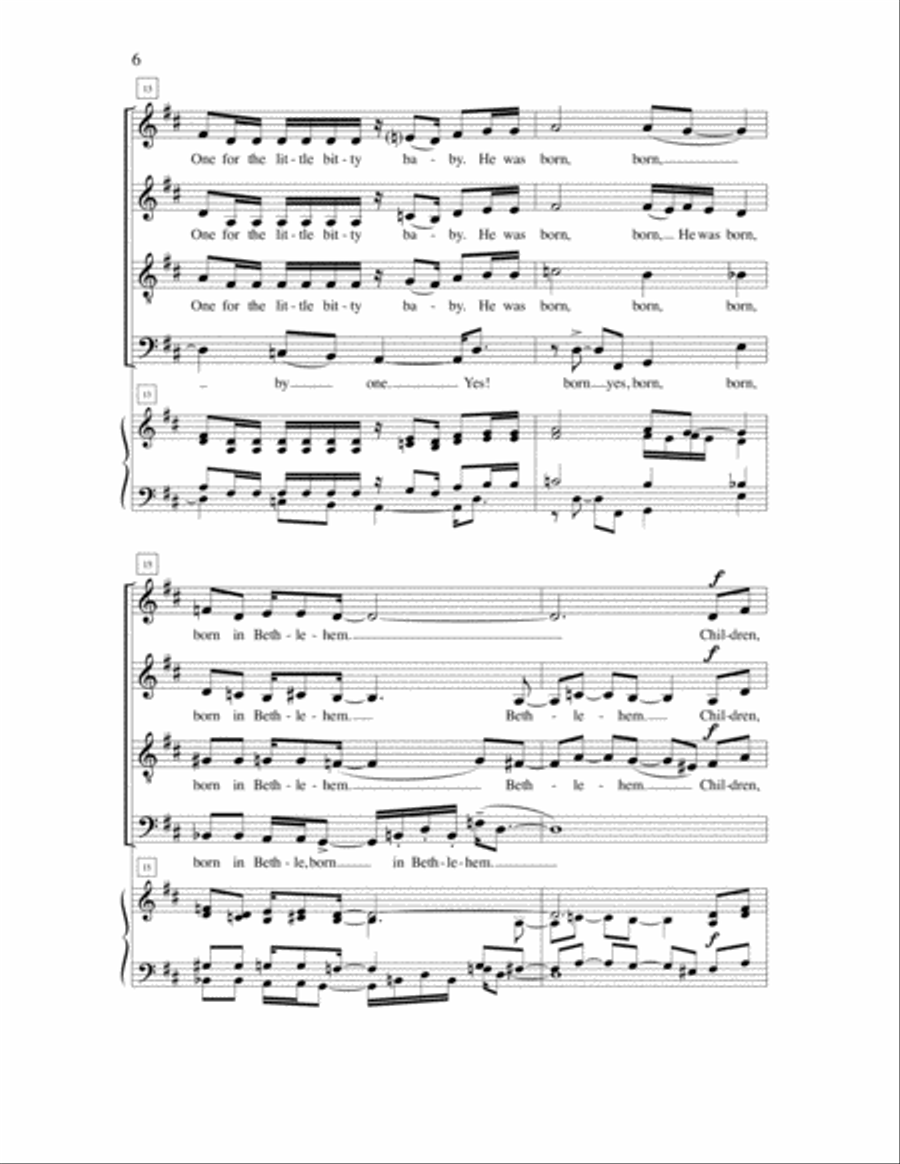 Children, Go Where I Send Thee 4-Part scores gallery preview page 5
