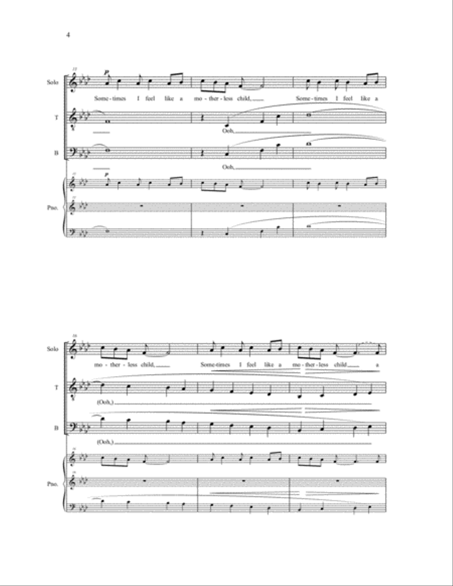Motherless Child Motherless Child 4-Part scores gallery preview page 3