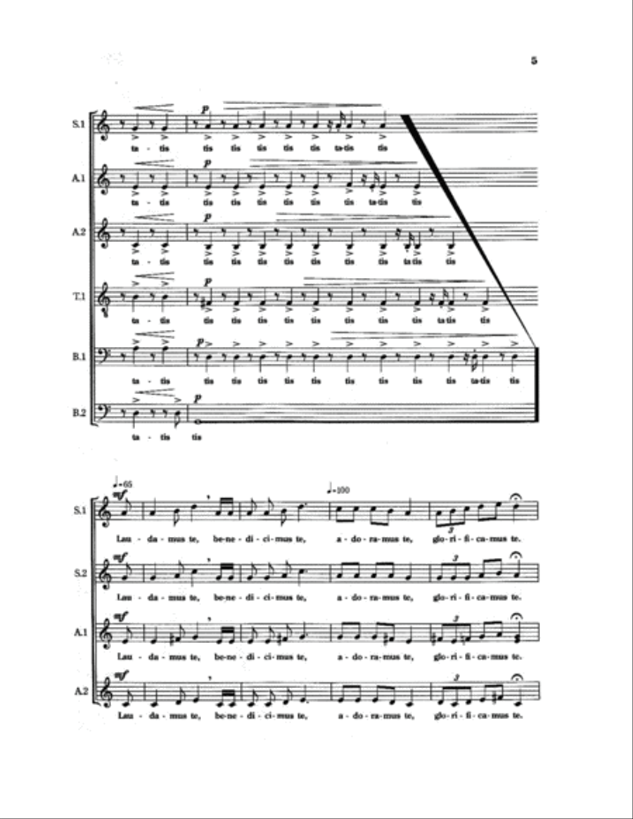 Gloria from Missa Brevis Pro Pace Divisi scores gallery preview page 4