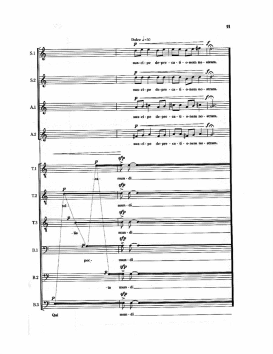 Gloria from Missa Brevis Pro Pace Divisi scores gallery preview page 6
