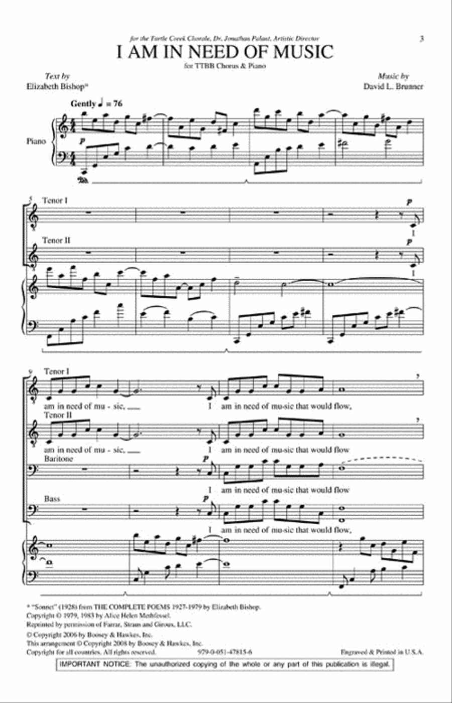 I Am in Need of Music I Am in Need of Music TTBB scores gallery preview page 2