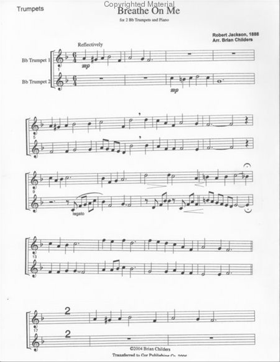 Breathe On Me (Brian Childers) Trumpet Duet scores gallery preview page 2