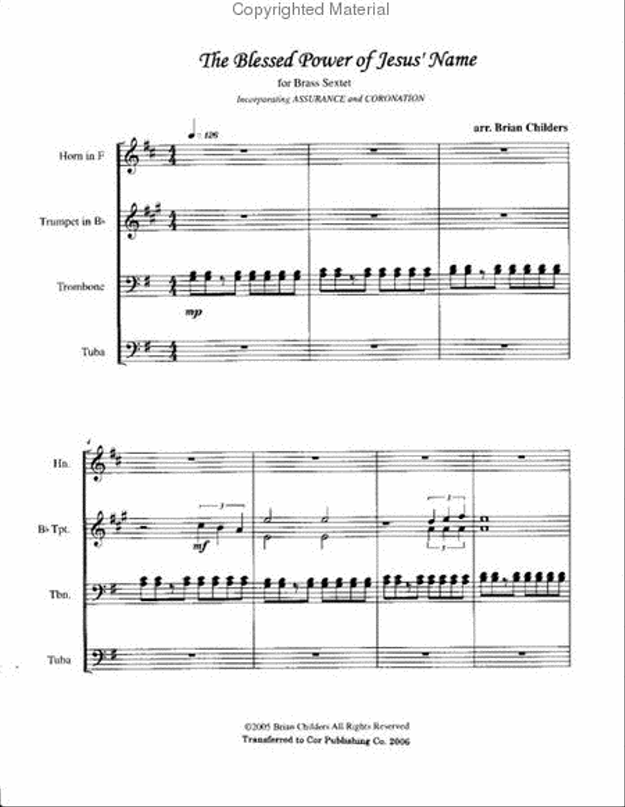 The Blessed Power of Jesus' Name Chamber Music scores gallery preview page 2