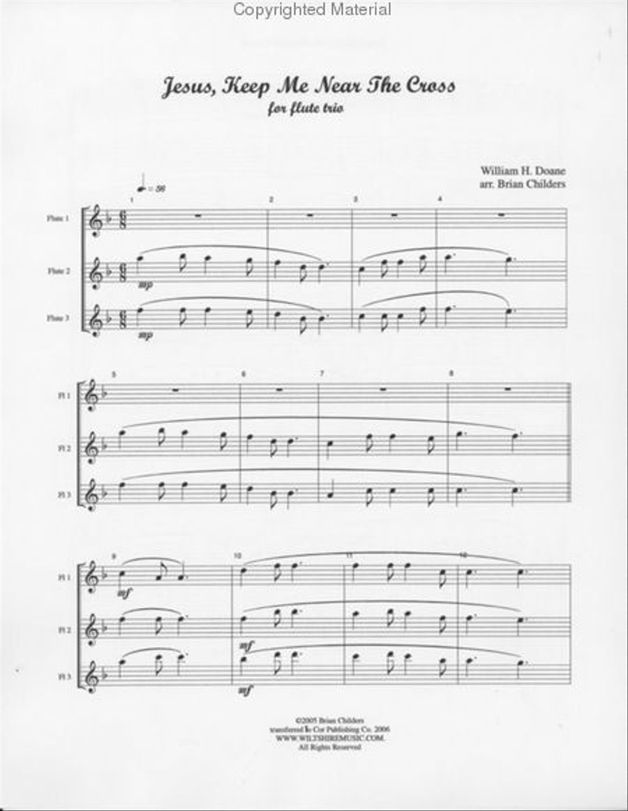 Jesus, Keep Me Near the Cross (Brian Childers) Flute Trio scores gallery preview page 2