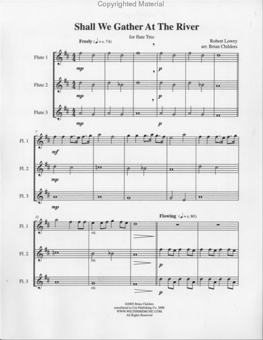 Shall We Gather at the River? (Brian Childers) Flute Trio scores gallery preview page 2