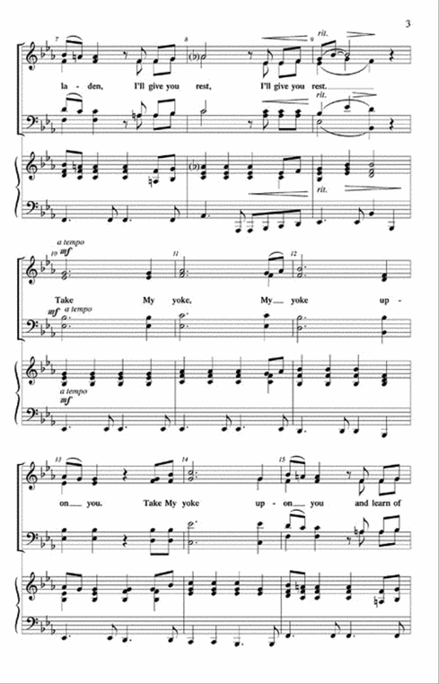 Come Unto Me Come Unto Me 4-Part scores gallery preview page 3