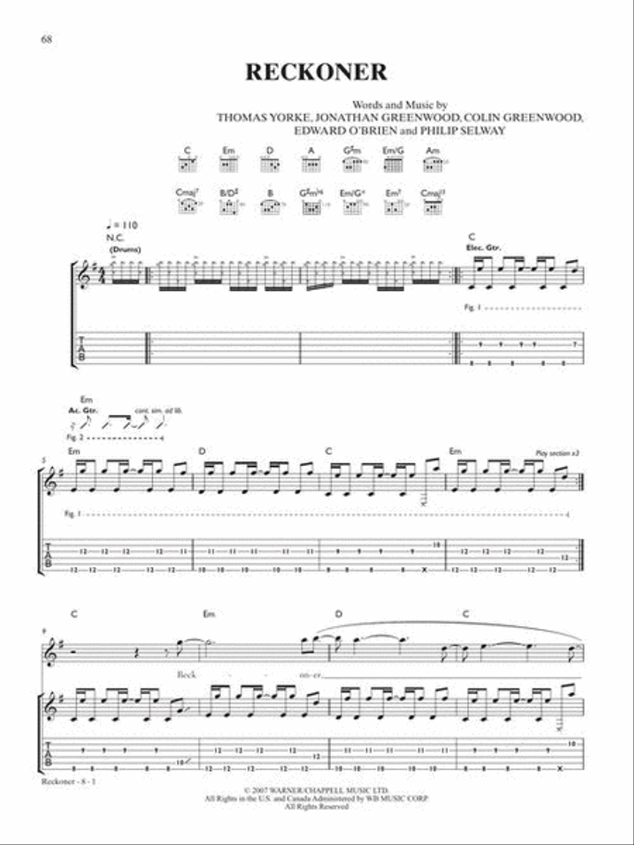 Radiohead – In Rainbows Radiohead – In Rainbows Electric Guitar scores gallery preview page 6
