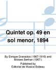 Quintet op. 49 en sol menor, 1894