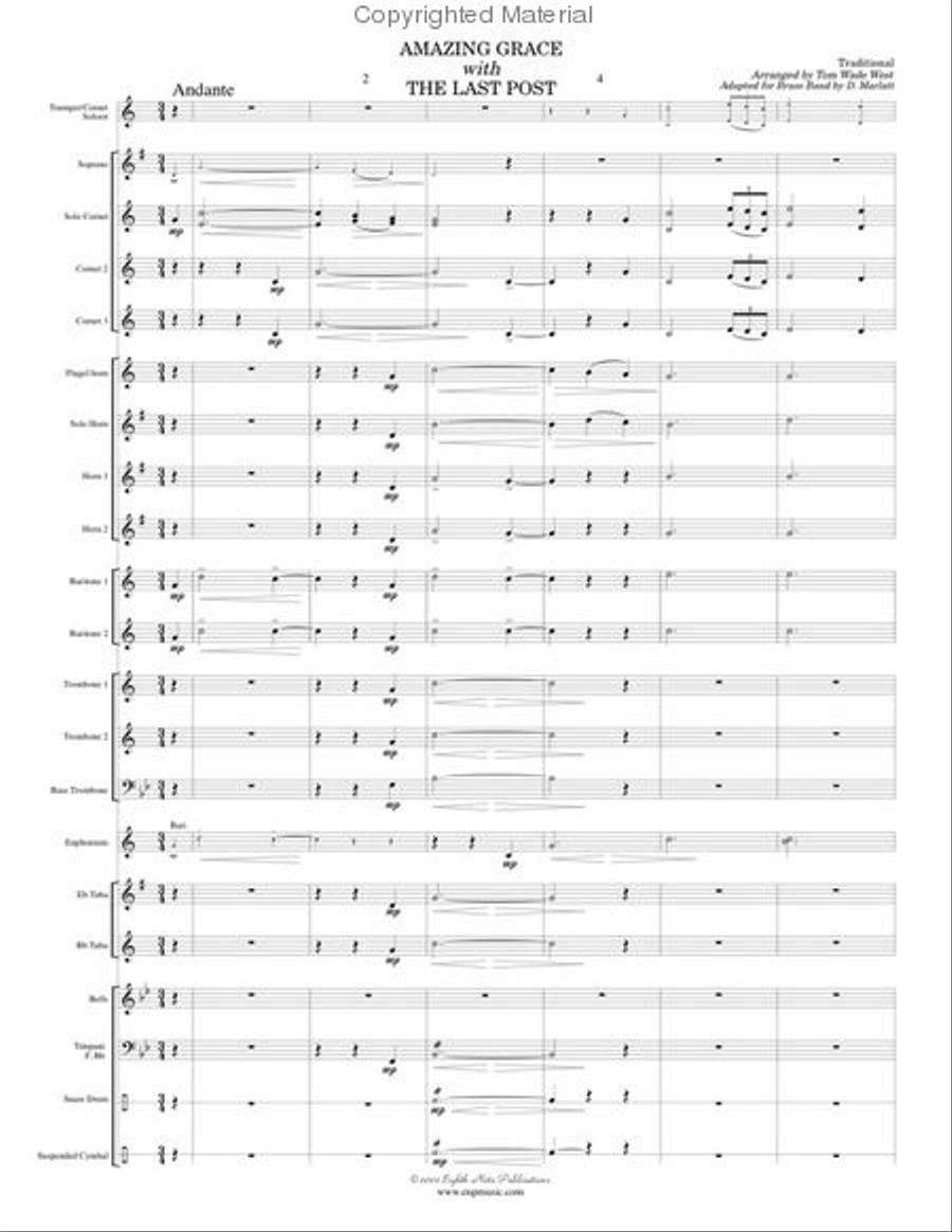 Amazing Grace with the Last Post Concert Band scores gallery preview page 2