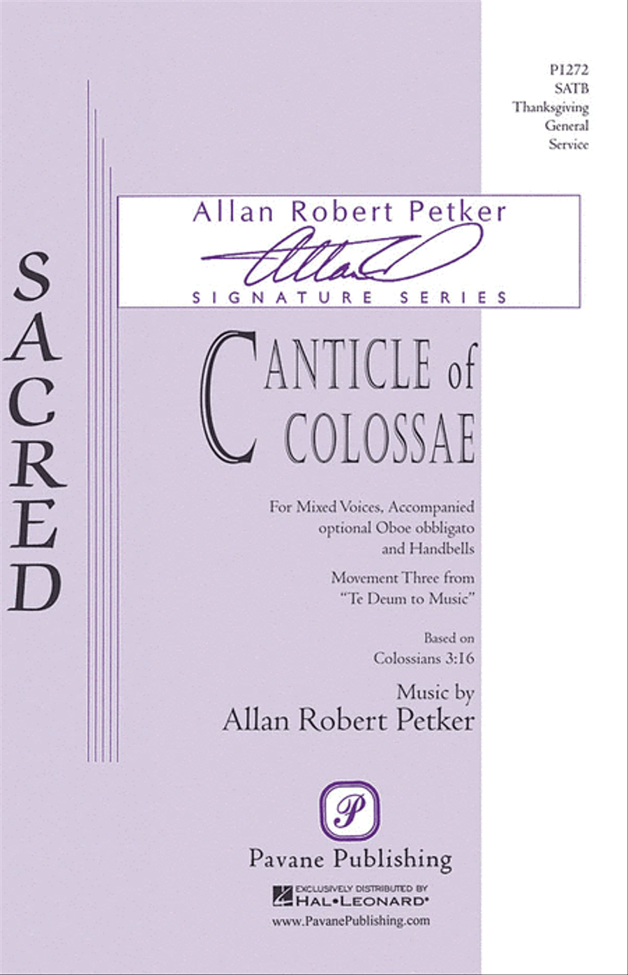 Canticle of Colossae Canticle of Colossae 4-Part scores gallery preview page 1