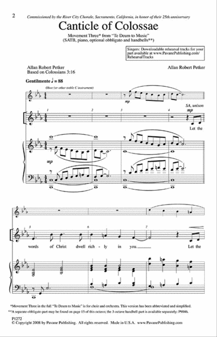 Canticle of Colossae Canticle of Colossae 4-Part scores gallery preview page 2