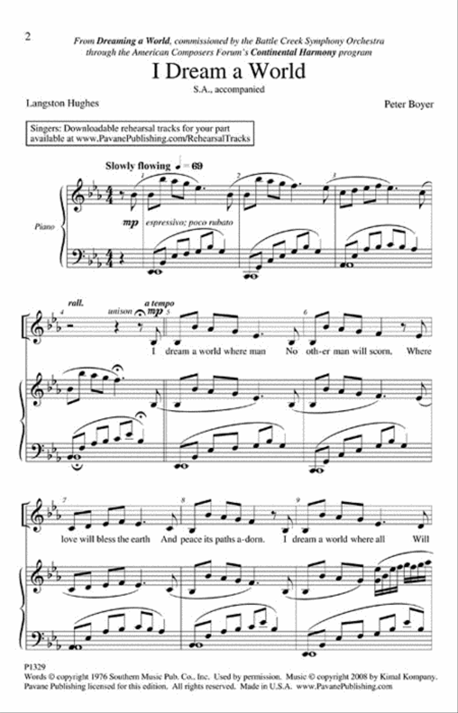 I Dream a World 2-Part scores gallery preview page 2