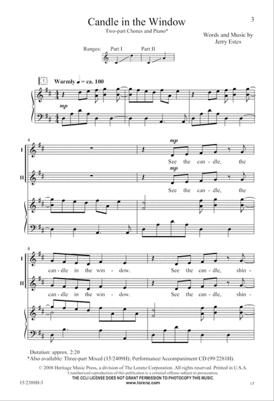 Candle in the Window Candle in the Window 2-Part scores gallery preview page 4