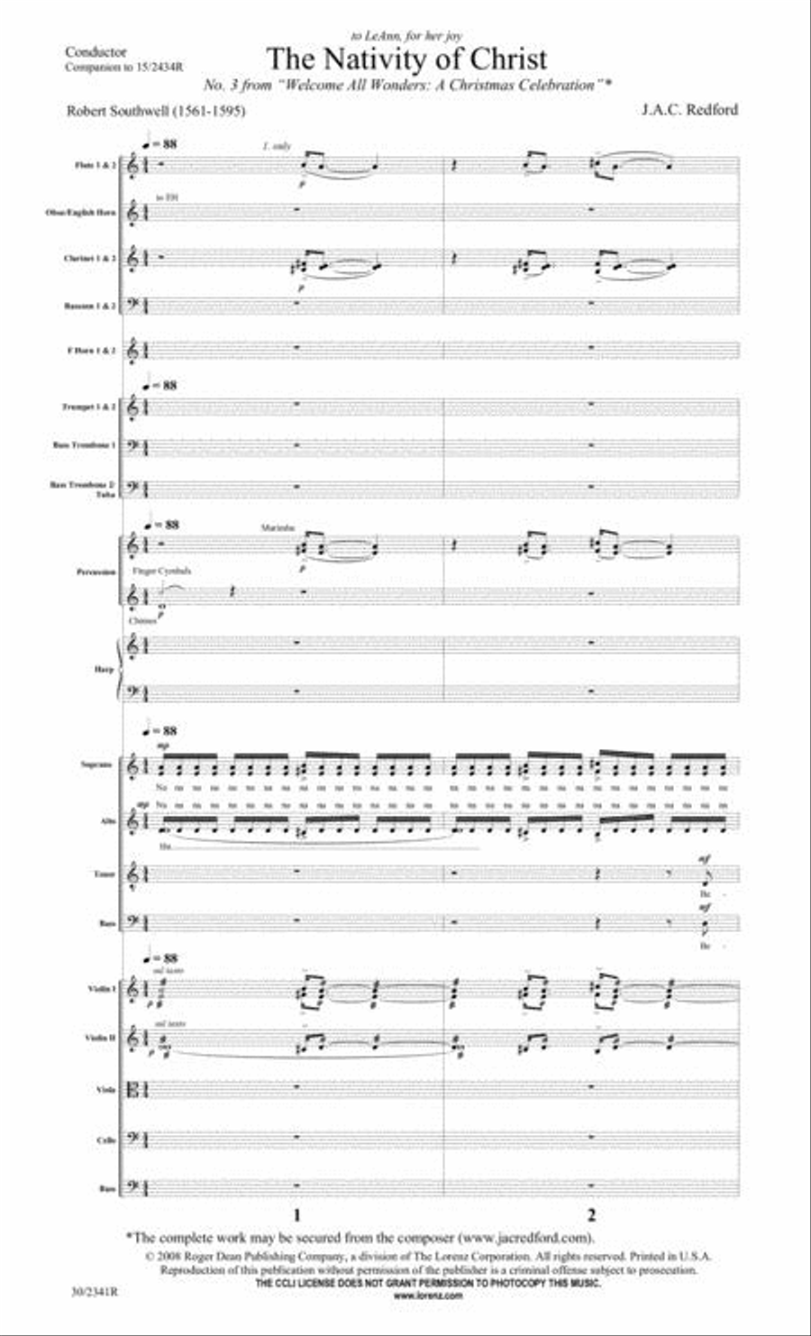 The Nativity of Christ - Orchestral Score and Parts Full Orchestra scores gallery preview page 2