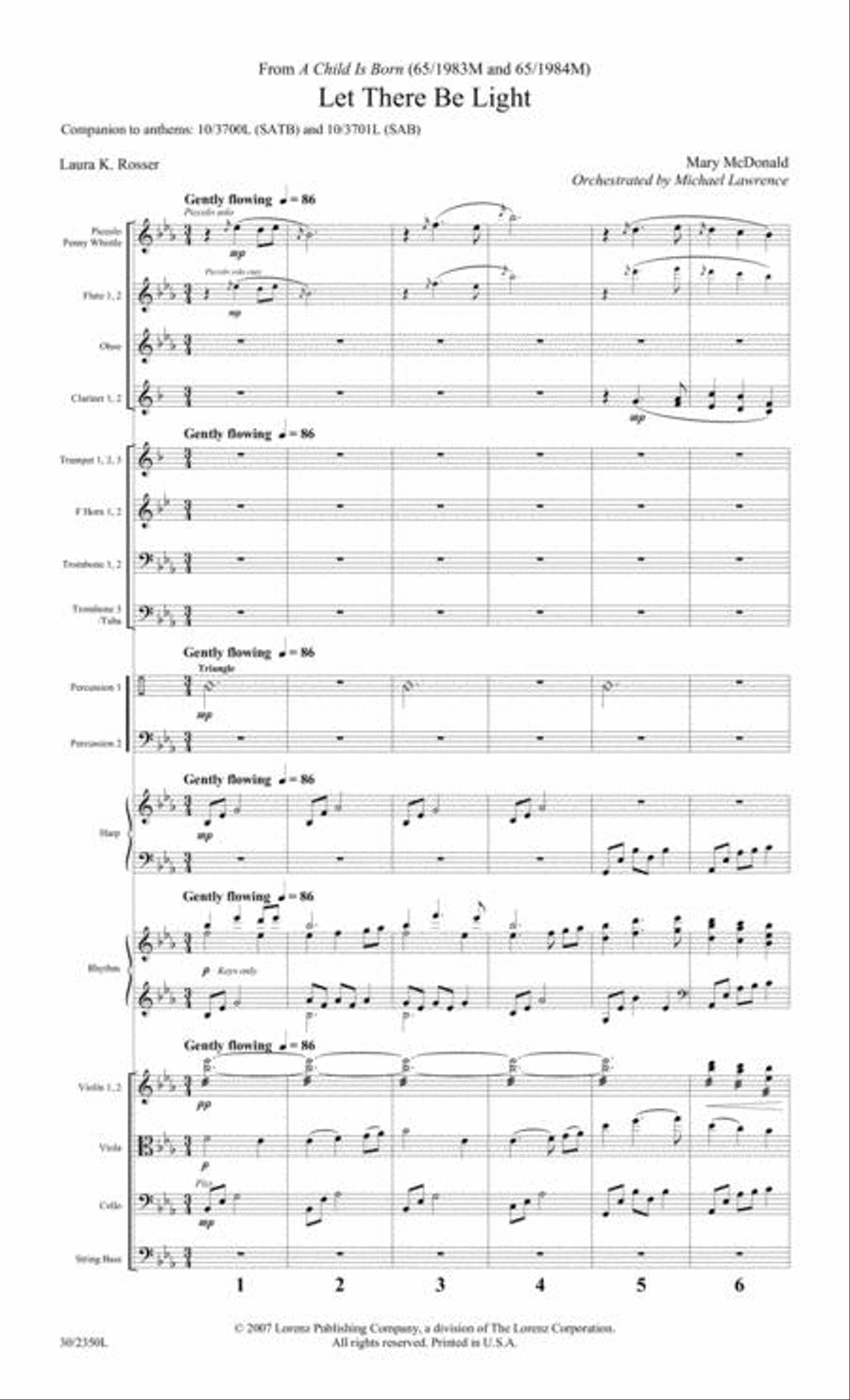 Let There Be Light - Orchestral Score and Parts Choir scores gallery preview page 2