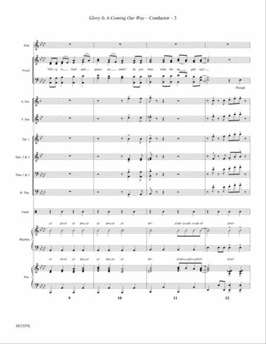 Glory Is A-Coming Our Way - Orchestra Score and Parts Choir scores gallery preview page 4