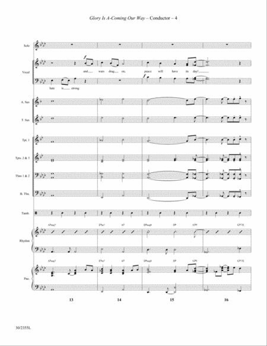 Glory Is A-Coming Our Way - Orchestra Score and Parts Choir scores gallery preview page 5