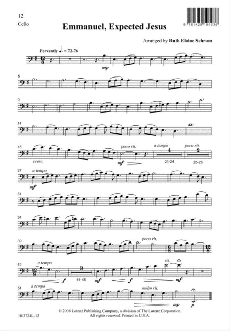 Emmanuel, Expected Jesus by Ruth Elaine Schram 4-Part - Sheet Music page 13