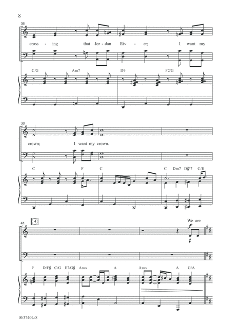 We Are Crossing Jordan River 4-Part scores gallery preview page 9