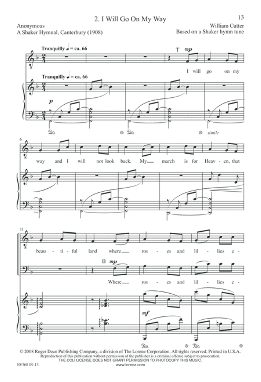 From a Shaker Hymnal From a Shaker Hymnal 4-Part scores gallery preview page 14