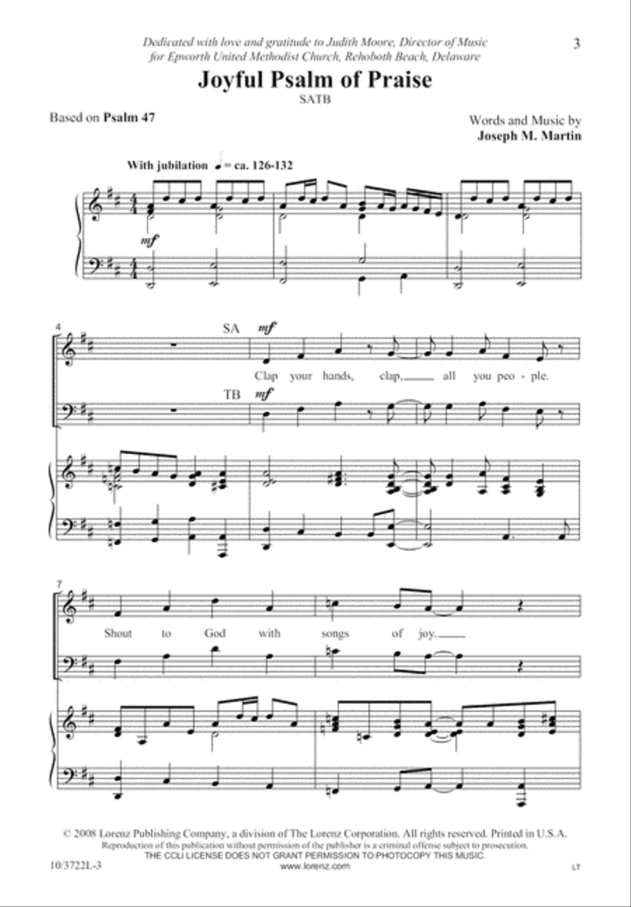 Joyful Psalm of Praise Joyful Psalm of Praise 4-Part scores gallery preview page 4