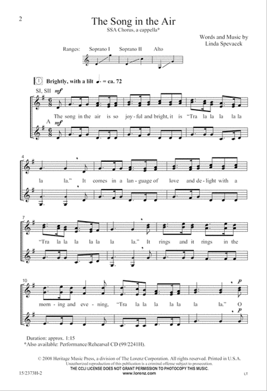 The Song in the Air The Song in the Air SSA scores gallery preview page 3