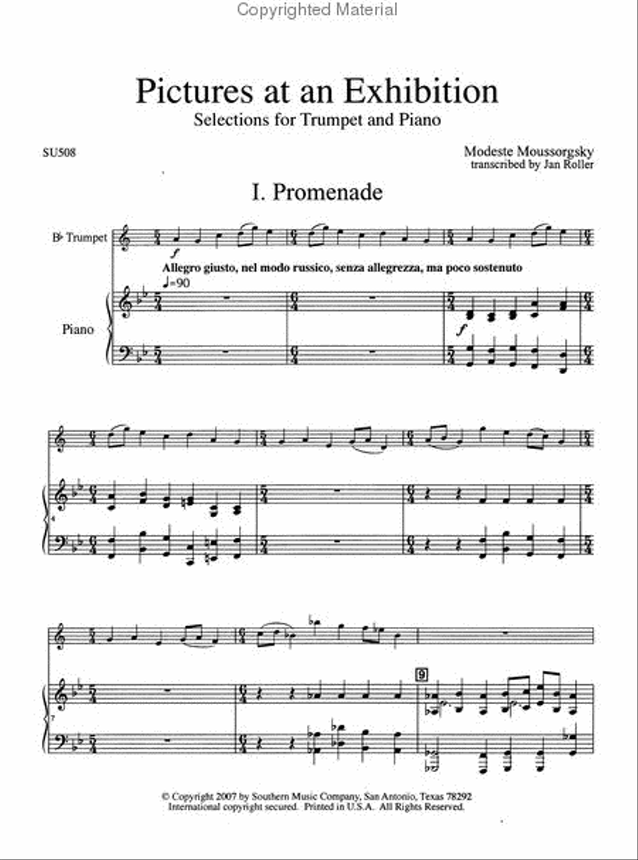 Pictures at an Exhibition (Excerpts) Trumpet scores gallery preview page 2