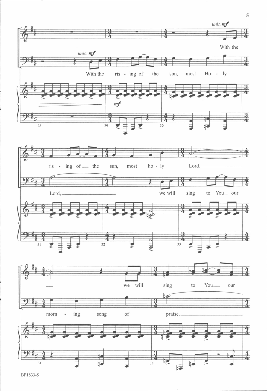 From the Rising to the Setting of the Sun 4-Part scores gallery preview page 5