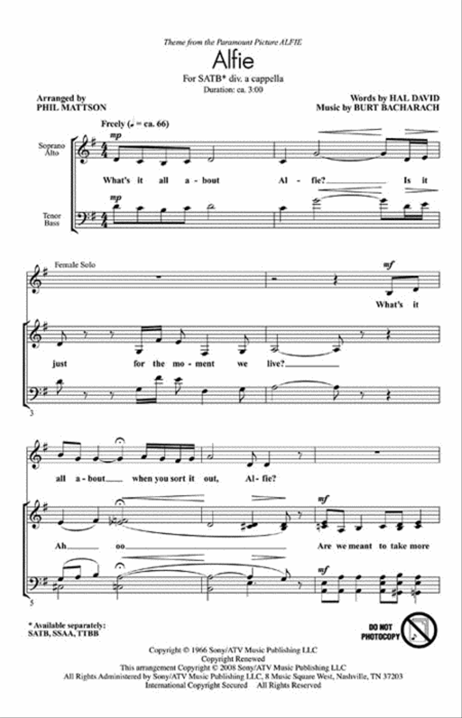 Alfie Alfie 4-Part scores gallery preview page 2