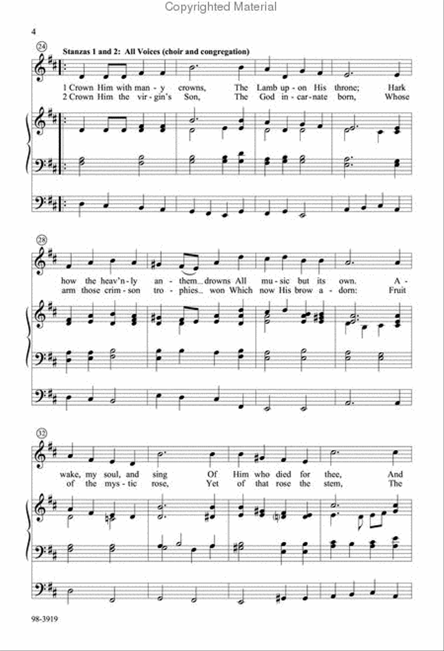 Crown Him with Many Crowns (Blersch) Choir scores gallery preview page 3