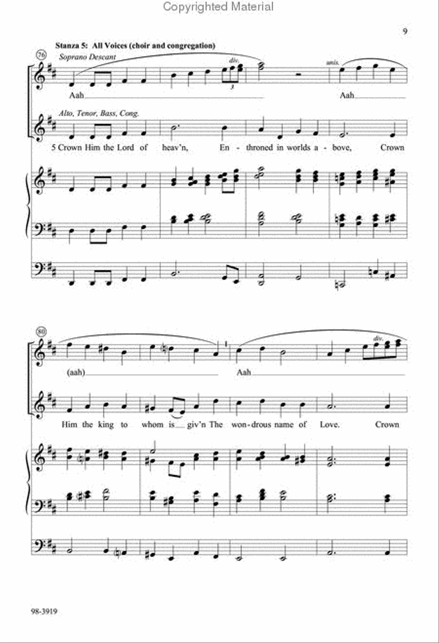 Crown Him with Many Crowns (Blersch) Choir scores gallery preview page 5