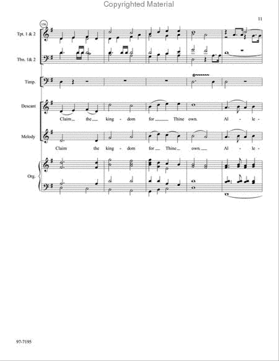 Lo, He Comes with Clouds Descending (Full Score) Choir scores gallery preview page 5