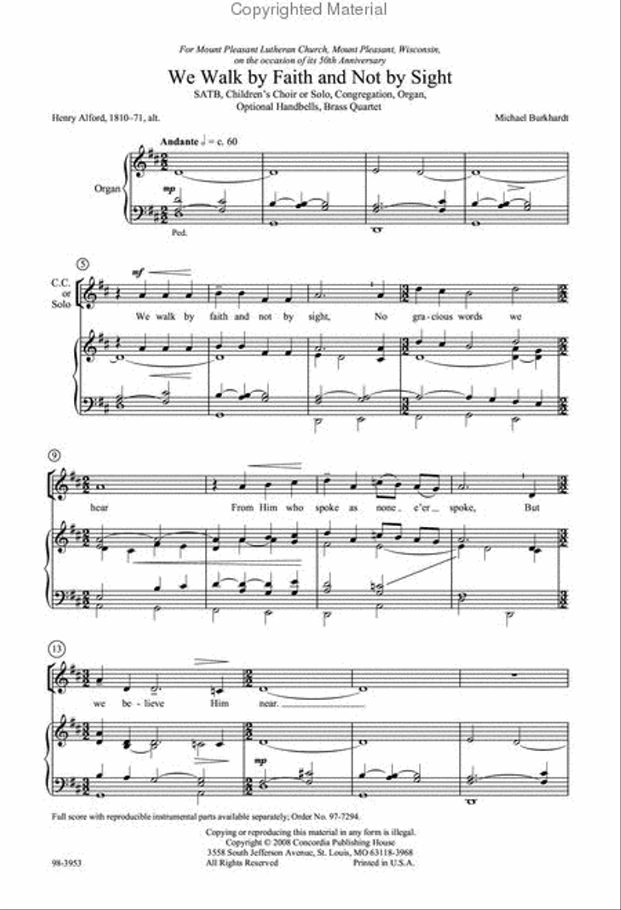 We Walk by Faith and Not by Sight (Burkhardt) Choir scores gallery preview page 2