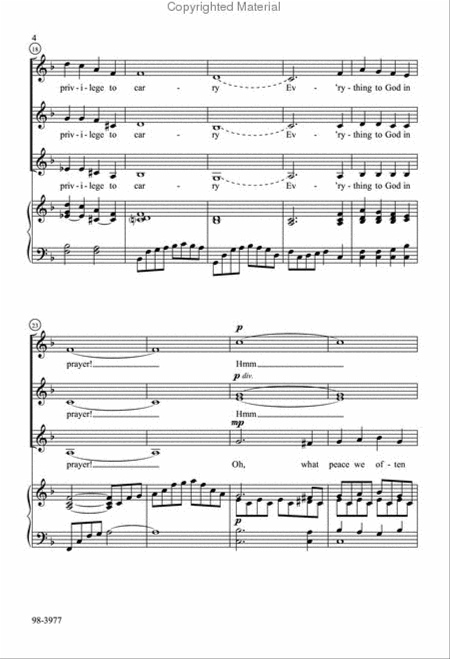 What a Friend We Have in Jesus (Christopherson) Choir scores gallery preview page 3