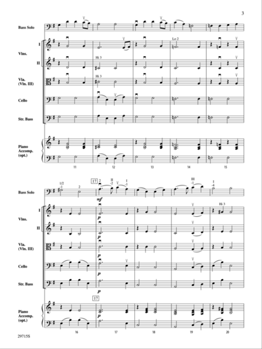 The Gentle Giant (A Lyric Solo for Double Bass and Orchestra) (score only) String Orchestra scores gallery preview page 3