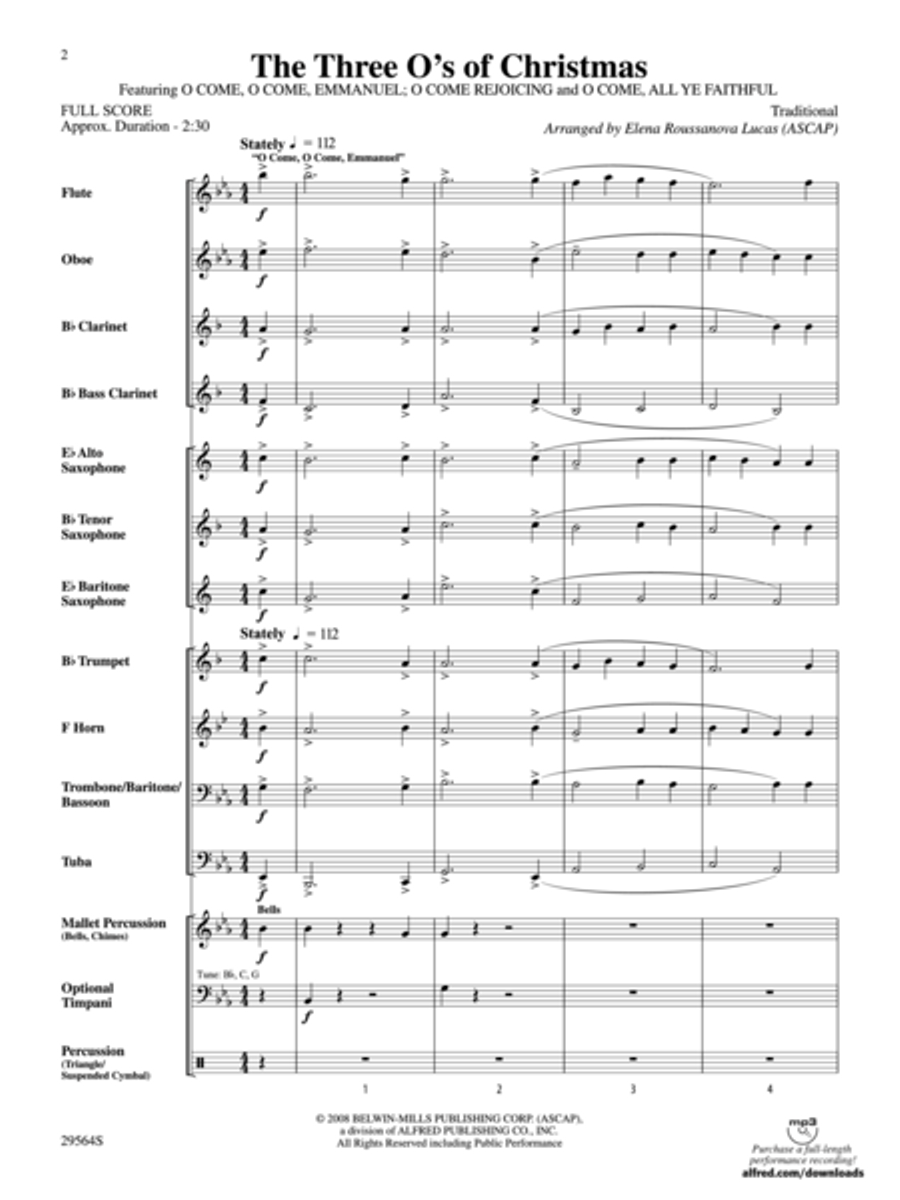 The Three O's of Christmas (score only) Concert Band scores gallery preview page 2
