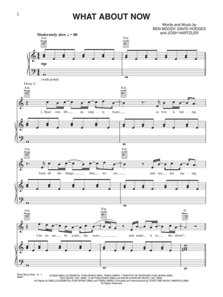 What About Now Piano, Vocal, Guitar scores gallery preview page 2